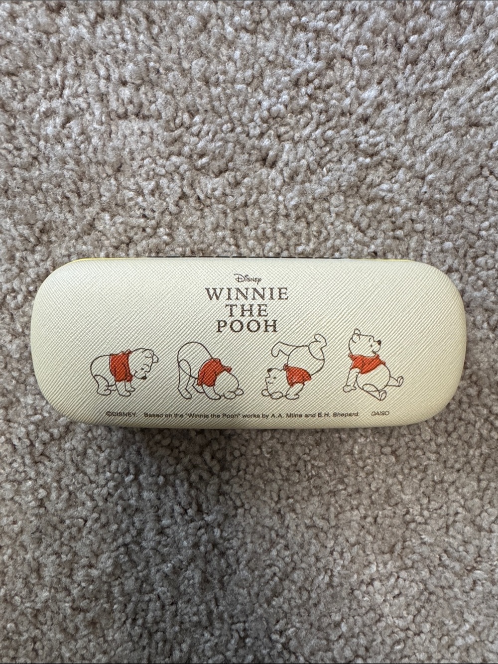 Disney Winnie the Pooh Cream and Red Hard Eyeglass Case